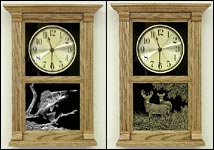 Small Wall Clock with Laser Etched Glass Panel