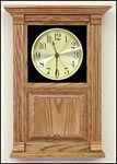 Small Oak Wall Clock with Wood Panel
