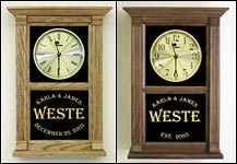 Mantle or Small Wall Clock with Names & Date Etching