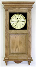 Large Oak Wall Clock with Wood Panel