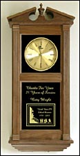 Wall Clock with Logo or Clipart and/or Text on Glass Panel