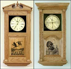 Wall Clock with Etched Wood Panel