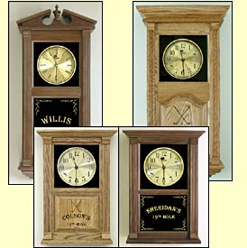 Etched Golfer Clocks and Golfing Themed Gifts