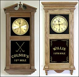 Etched Golf Gift and Etched Golf Themed clock