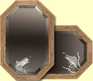 Etched Fisherman Mirror