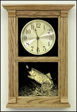 oak wall clocks and laser etched clocks