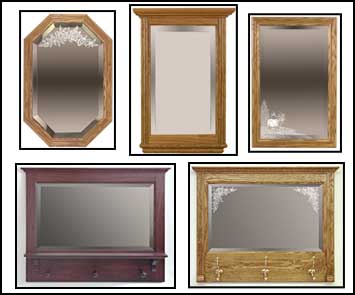 hall mirrors, framed mirror, etched mirror