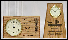 Wood Clocks, Wooden Desk Clocks, handcrafted wood clocks, laser etched clock, custom personalized clock